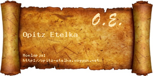 Opitz Etelka névjegykártya